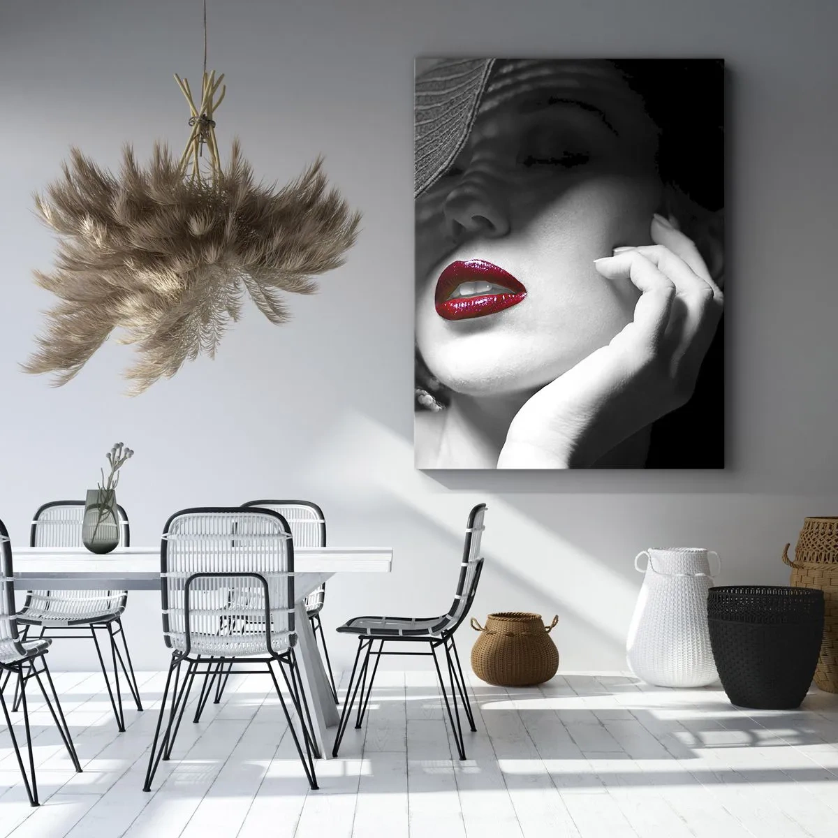Lærredstryk - Billede på lærred - Studie i skarlagenrødt - 50x70 cm