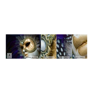 Prøve Fototapet Premium Canvas - Venetiansk portræt i guld - Hætte, Stykke, Venedig - 100x30 cm