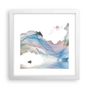 Plakat i hvid ramme - Mod krystalbjergene - 30x30 cm
