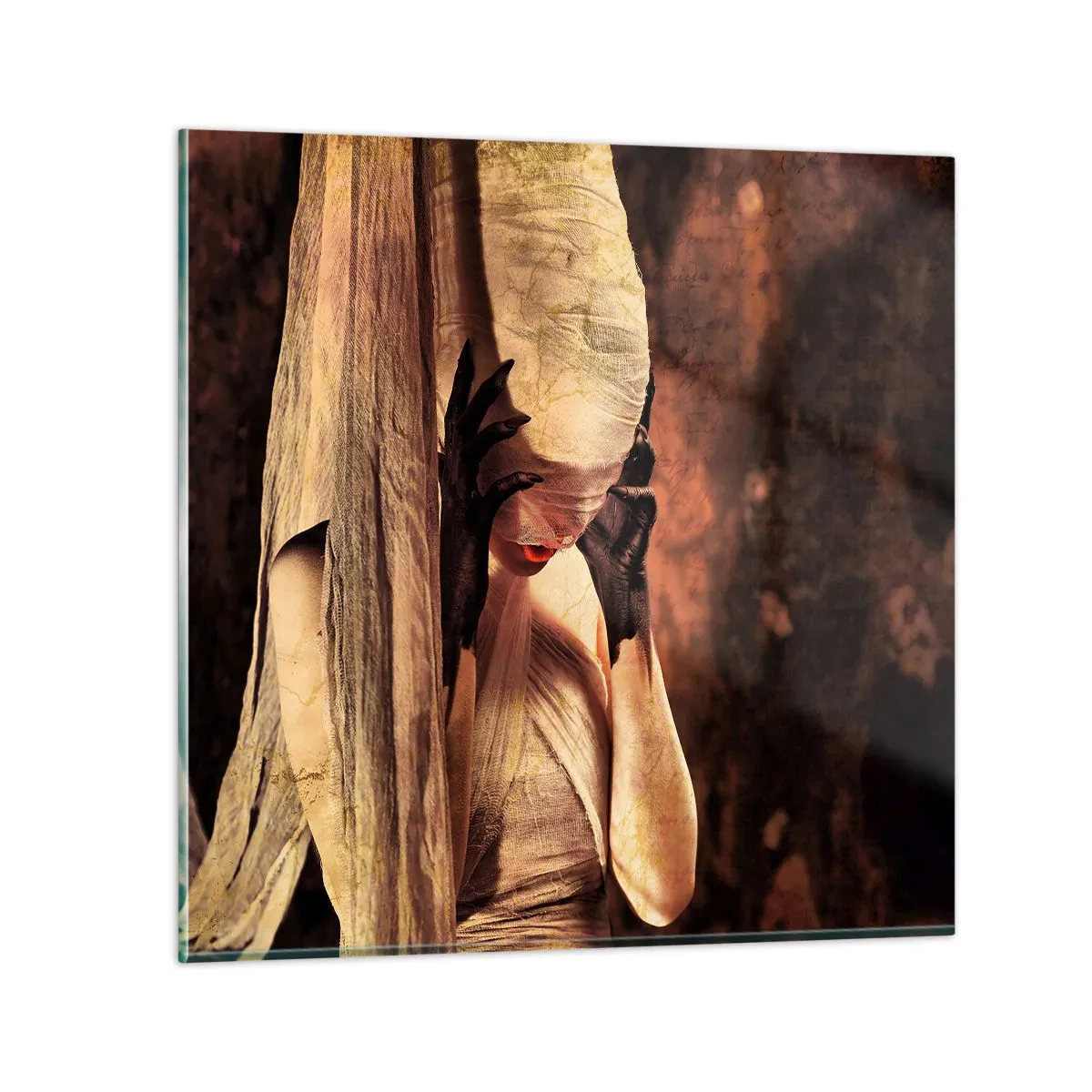 Billede på glas - Mellem godt og ondt - 60x60 cm