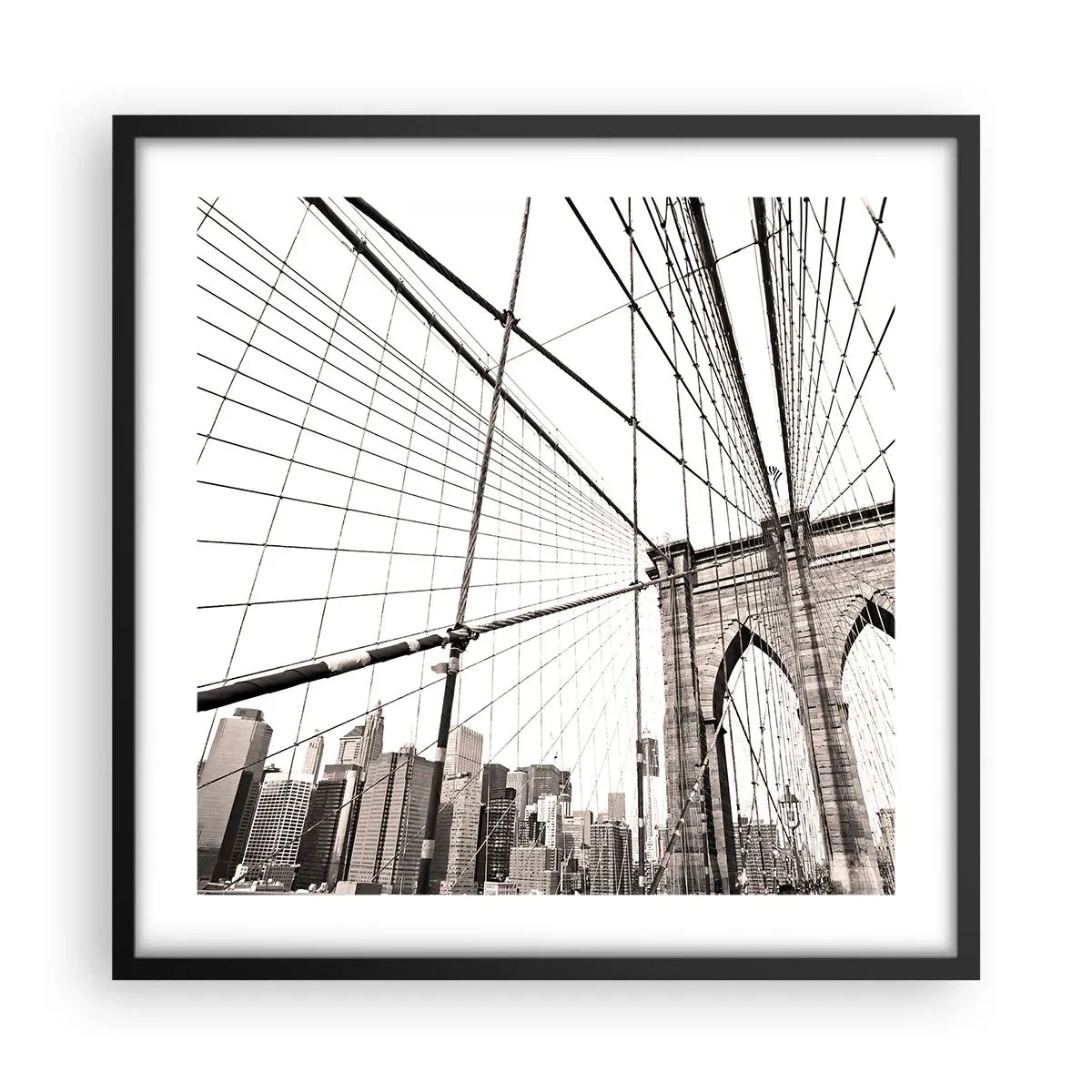 Plakat i sort ramme - Katedralen i New York - 50x50 cm