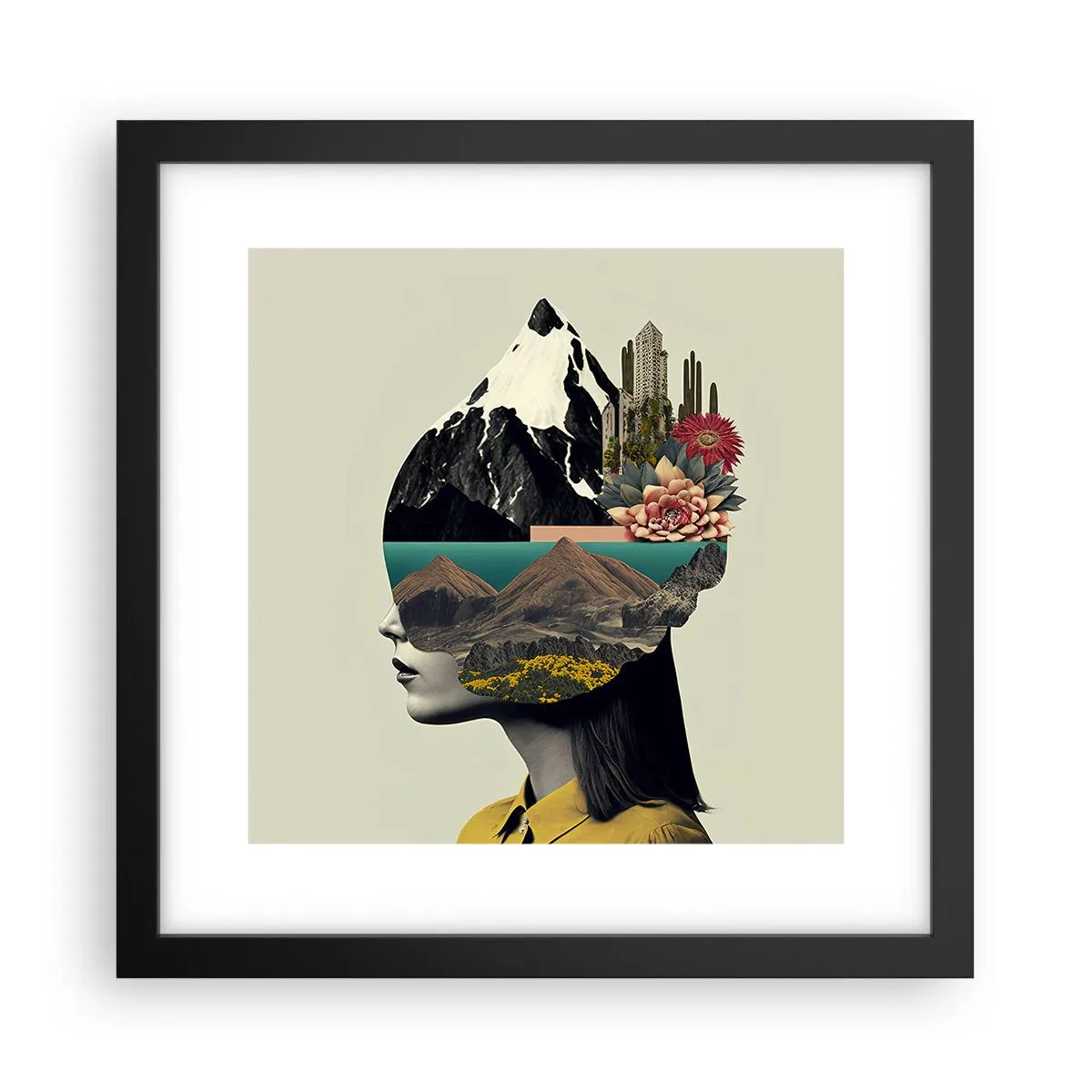 Plakat i sort ramme - Kvinden - altid et mysterium - 30x30 cm