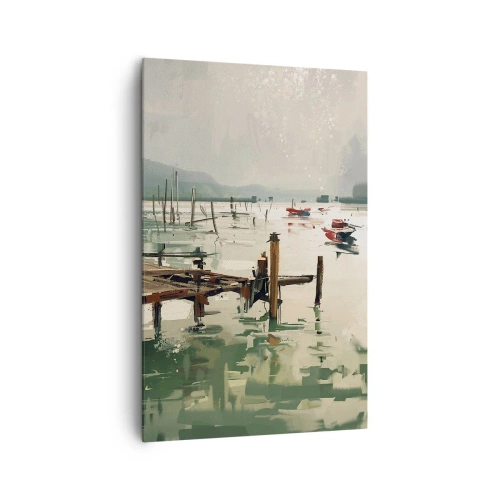 Lærredstryk - Billede på lærred - Dækket af en smeltet måne - 80x120 cm