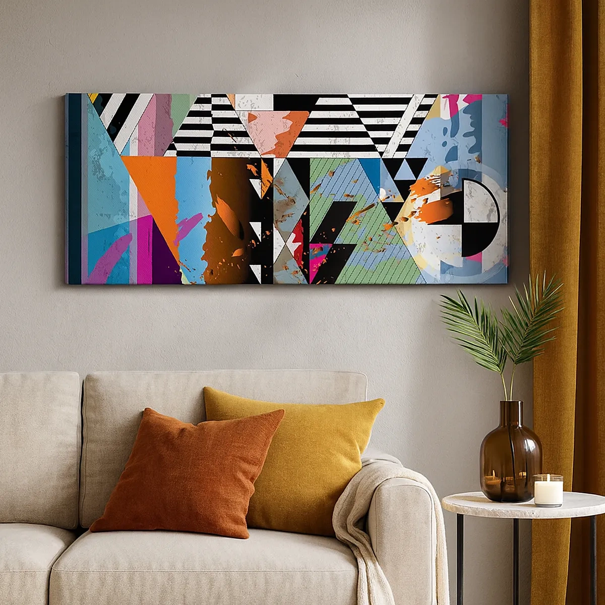 Lærredstryk - Billede på lærred - Geometrisk og organisk - 30x30 cm