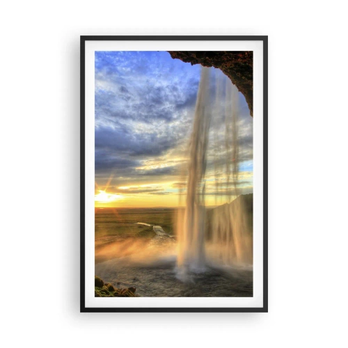 Plakat i sort ramme - Verden bag sløret af dråber - 61x91 cm