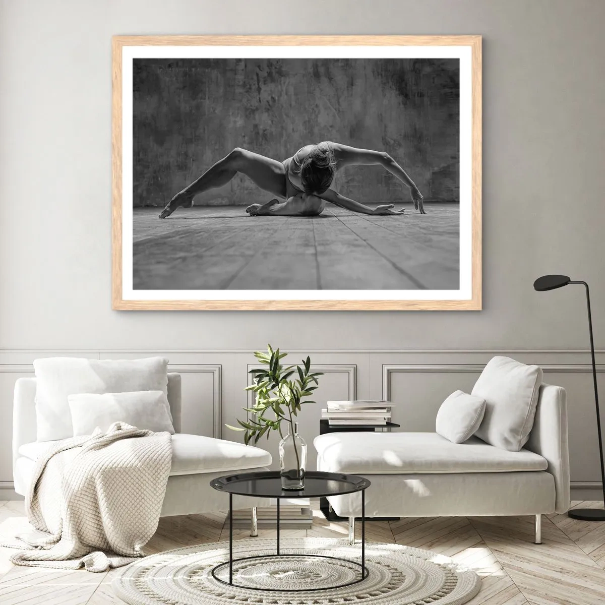 Plakat i ramme af lyst egetræ - Symmetri fundet - 70x50 cm