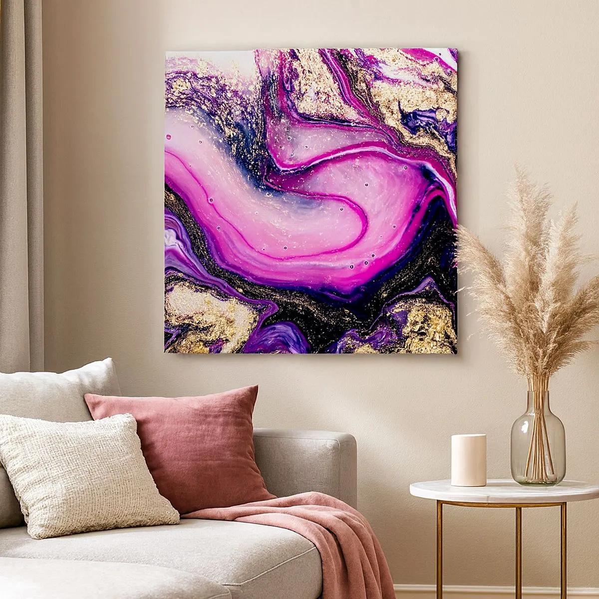 Lærredstryk - Billede på lærred - Et øjeblik bag kulisserne - 30x30 cm