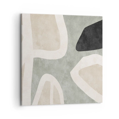 Lærredstryk - Billede på lærred - Komposition med et sort tema - 60x60 cm