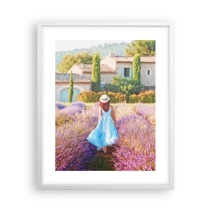 Plakat i hvid ramme - Lavendel pige - 40x50 cm