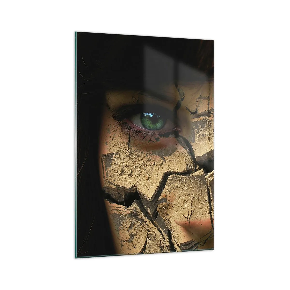 Billede på glas - Glæde og rædsel på samme tid - 70x100 cm