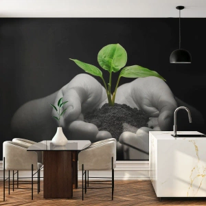 Fototapet på mål Standard Eco - Jeg elsker naturen, jeg beskytter den - Natur, Liv, Plante