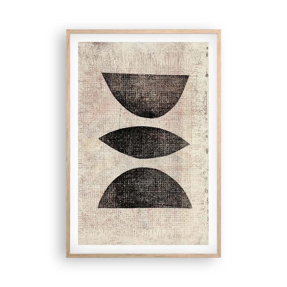 Plakat i ramme af lyst egetræ - Etnisk abstraktion - 61x91 cm