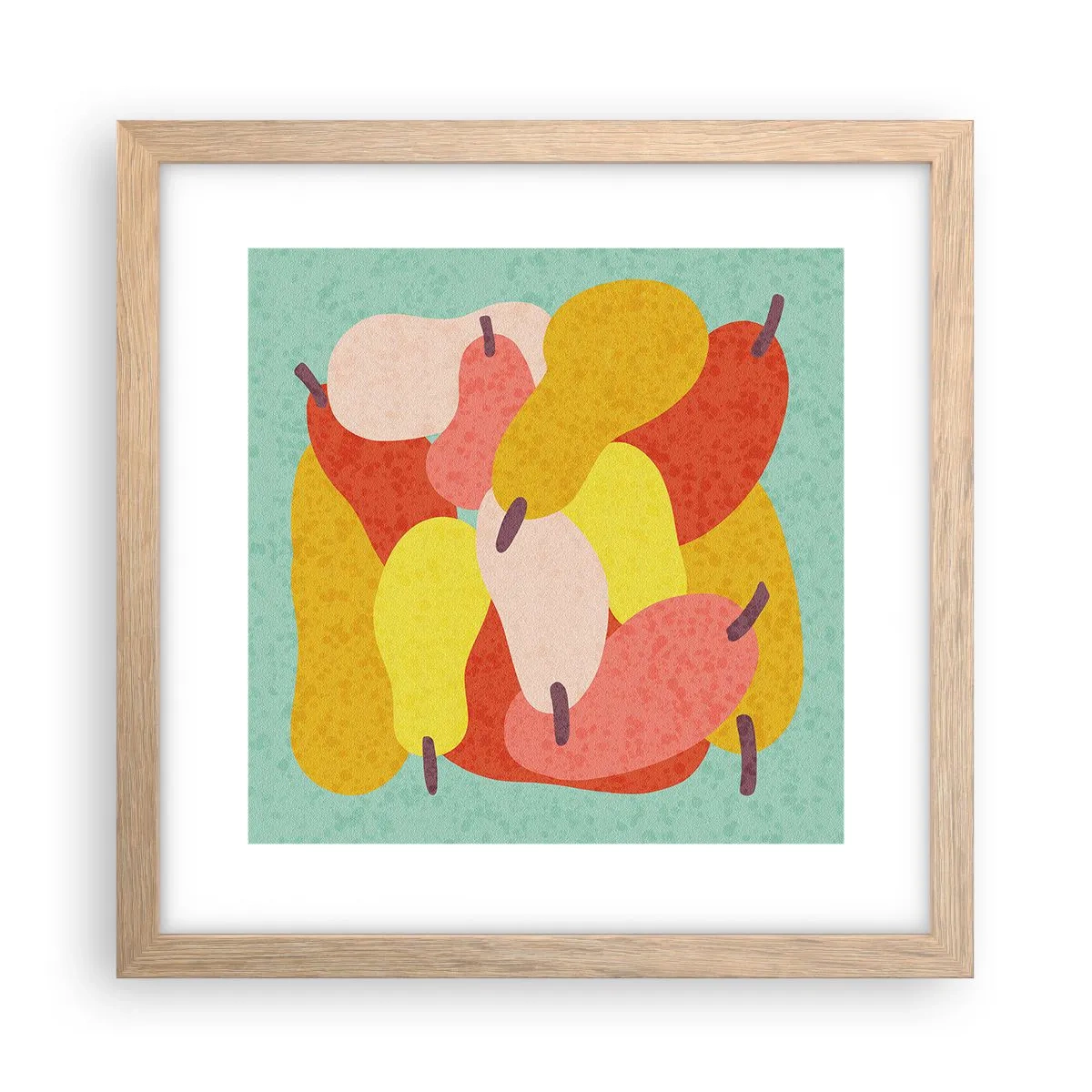 Plakat i ramme af lyst egetræ - Smag på sommersolen - 30x30 cm