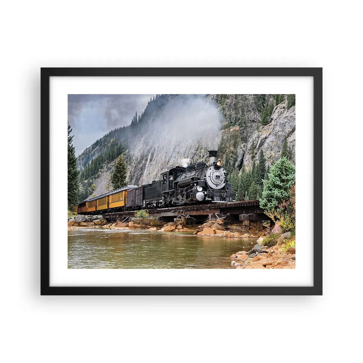 Plakat i sort ramme - Og hvorhen? Hvorhen? - 50x40 cm