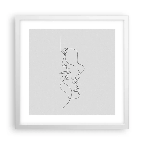 Plakat i hvid ramme - Gløderne af glubende begær - 40x40 cm