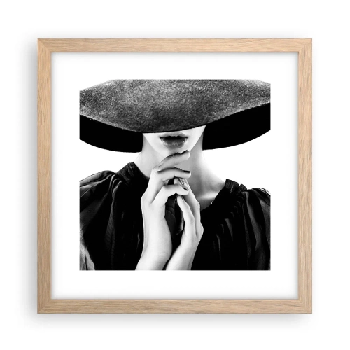 Plakat i ramme af lyst egetræ - Usynlig skønhed - 30x30 cm