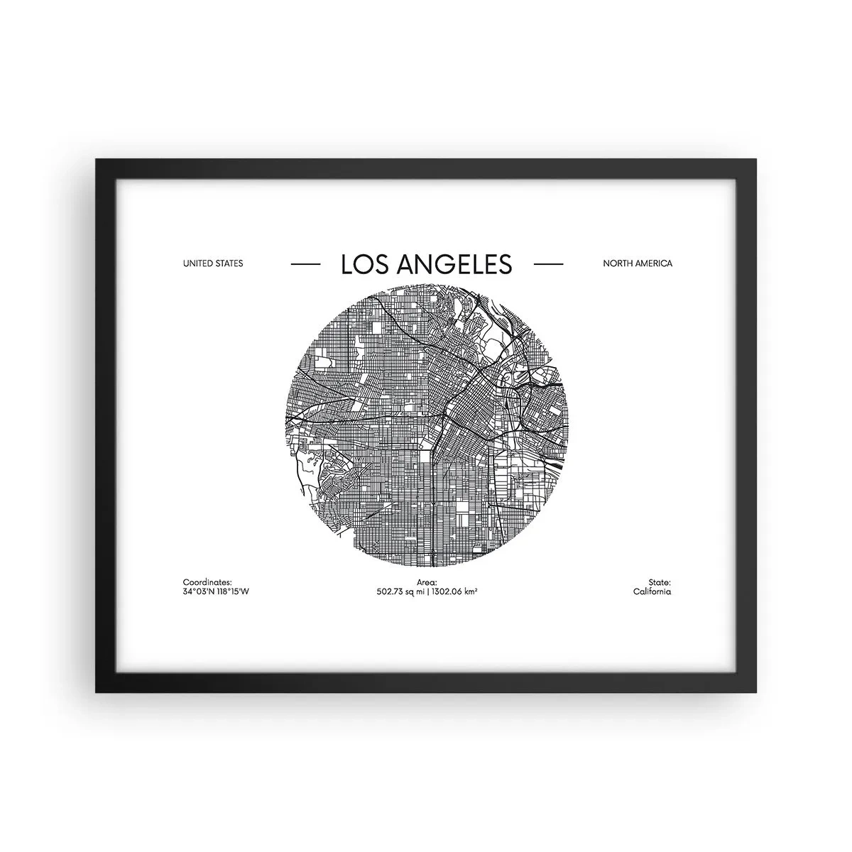 Plakat i sort ramme - Los Angeles' anatomi - 50x40 cm