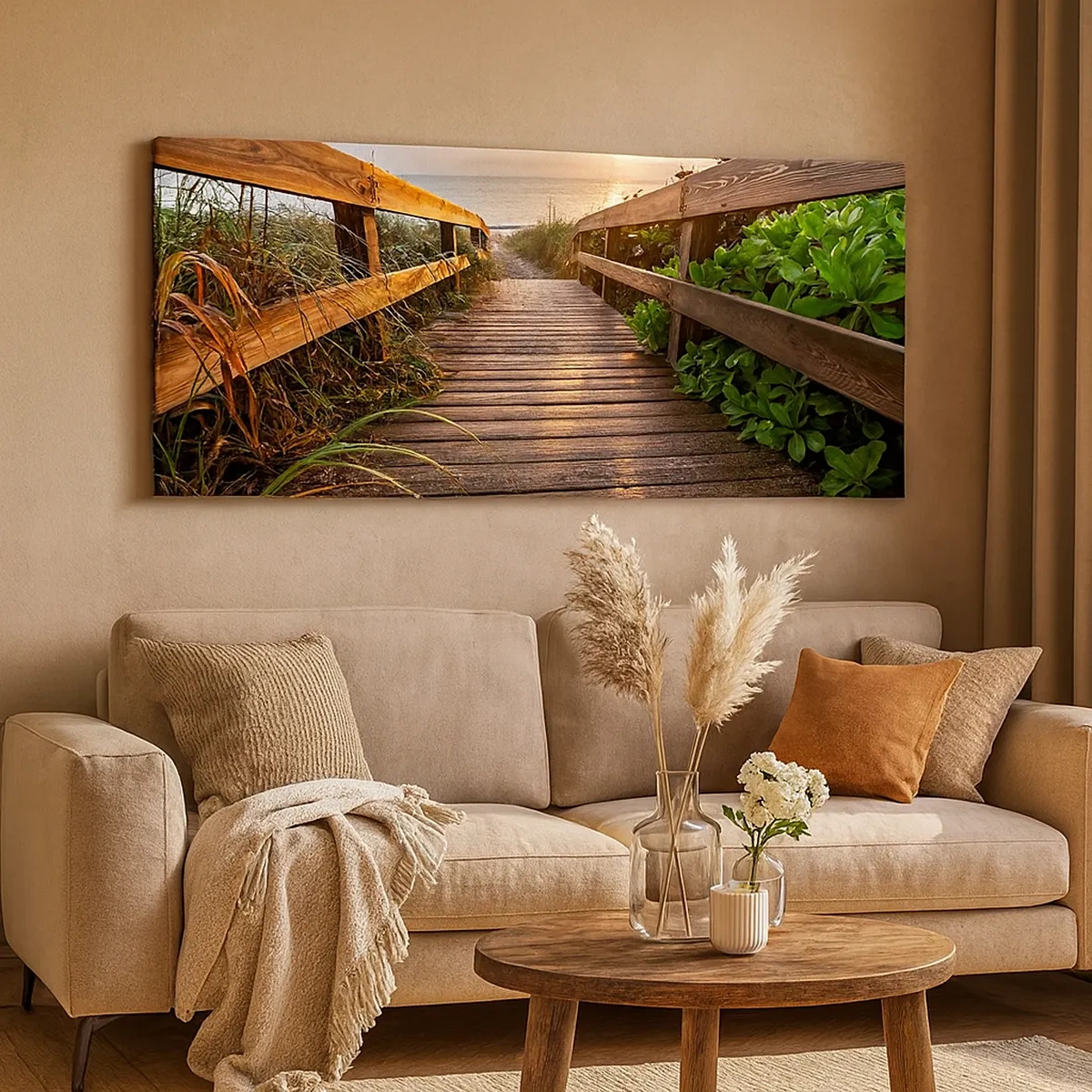 Lærredstryk - Billede på lærred - Og direkte til kysten - 30x30 cm