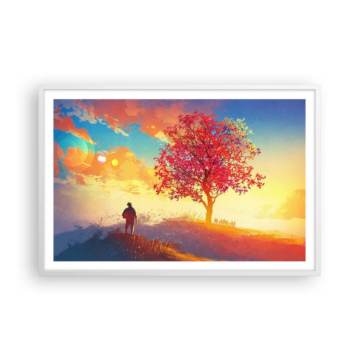 Plakat i hvid ramme - Pilgrim på bestemmelsesstedet - 91x61 cm