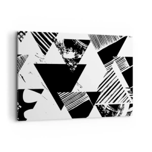 Lærredstryk - Billede på lærred - Regn af trekanter - 100x70 cm