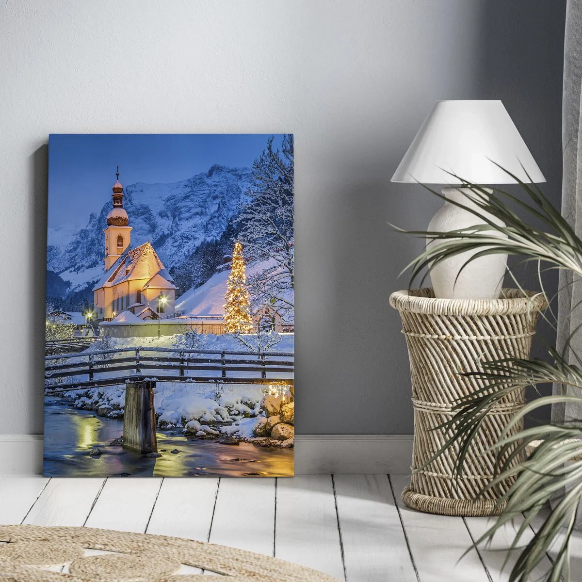 Lærredstryk - Billede på lærred - Julens ånd - 80x120 cm