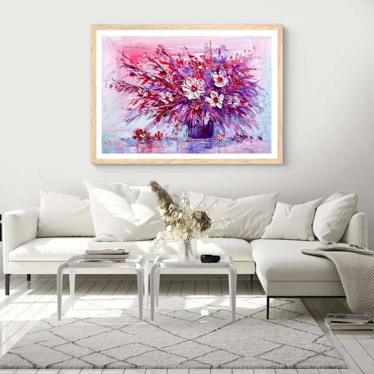 Plakat i ramme af lyst egetræ - Uskyld og lidenskab - 91x61 cm