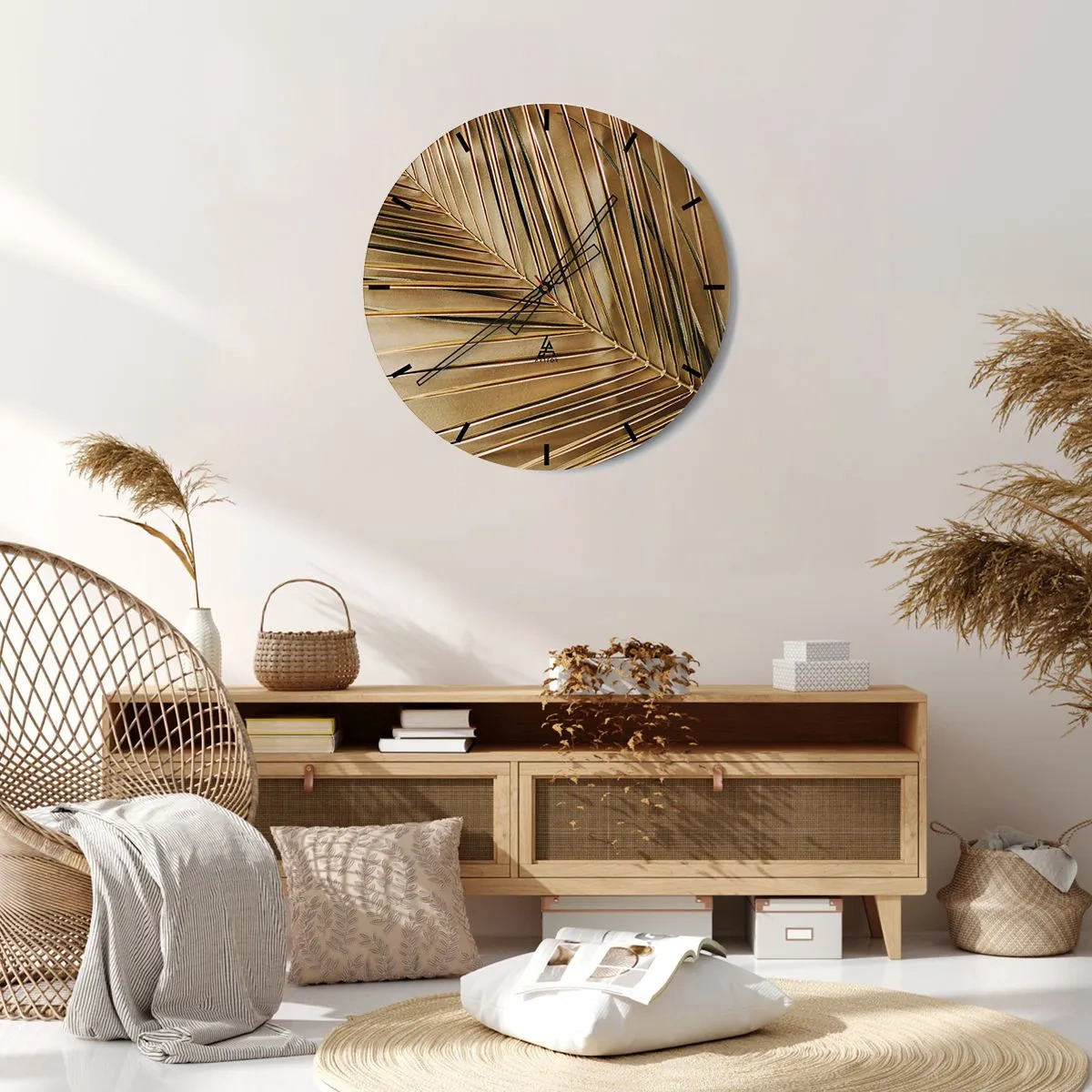 Vægur, Uret - Naturlig kolonnade - 40x40 cm