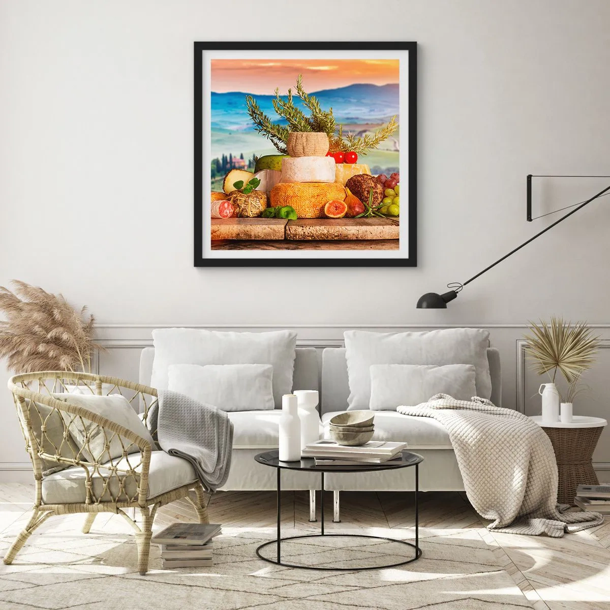 Plakat i sort ramme - Italiensk livsglæde - 40x40 cm