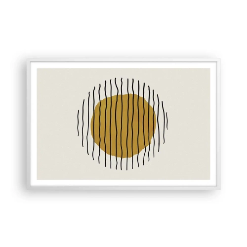 Plakat i hvid ramme - Abstraktion, der skælver af varme - 91x61 cm