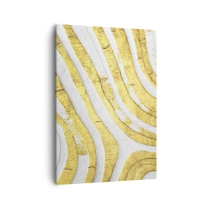 Lærredstryk - Billede på lærred - Sammensætning i hvidt og guld - 50x70 cm