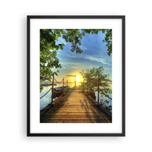 Plakat i sort ramme - Mod vest ved vandet - 40x50 cm