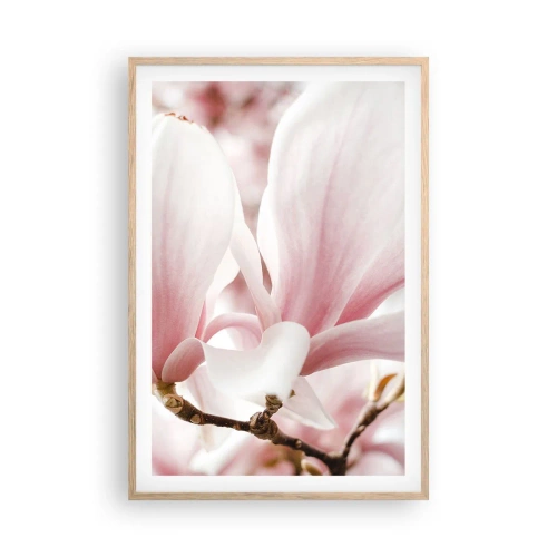 Plakat i ramme af lyst egetræ - Ømhedens umådelighed - 61x91 cm
