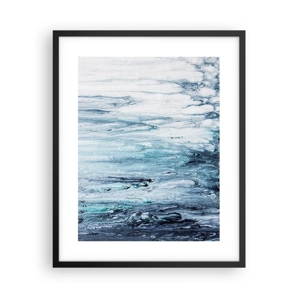 Plakat i sort ramme - Blå istapper - 40x50 cm