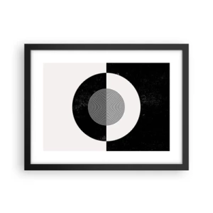 Plakat i sort ramme - Harmoni i sort og hvidt - 40x30 cm