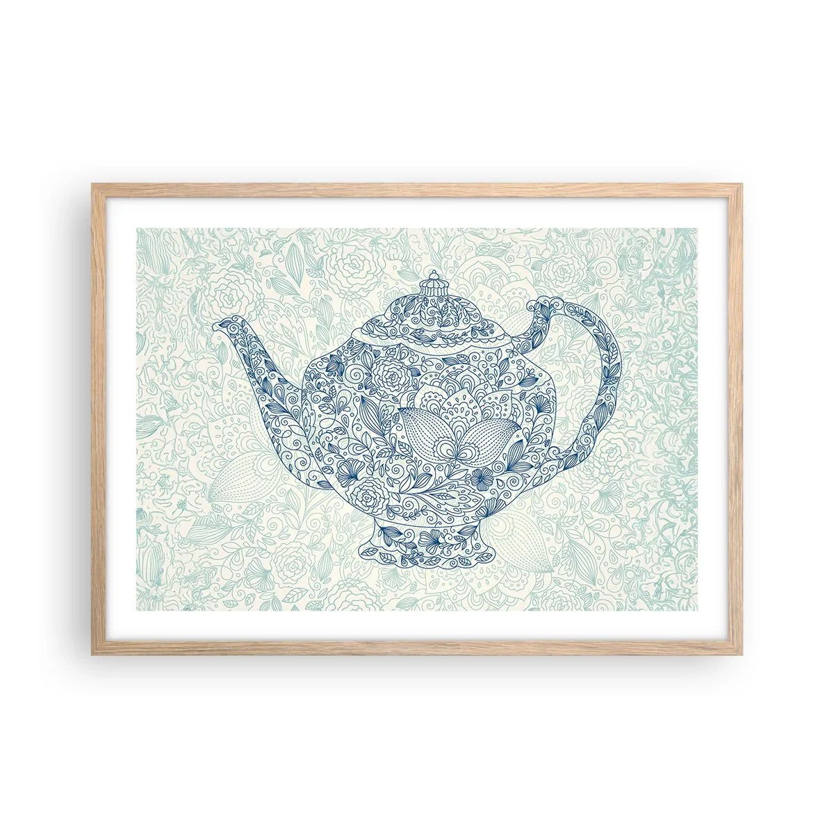 Plakat i ramme af lyst egetræ - Teens charme - 70x50 cm