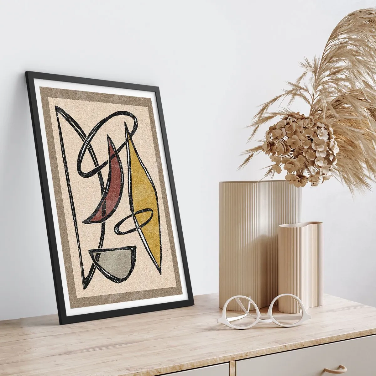 Plakat i sort ramme - Vertikaler og niveauer - 70x100 cm