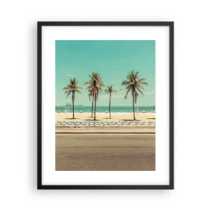 Plakat i sort ramme - På stranden - 40x50 cm