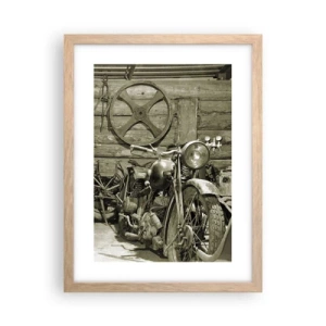 Plakat i ramme af lyst egetræ - I onkel Wladeks skur - 30x40 cm