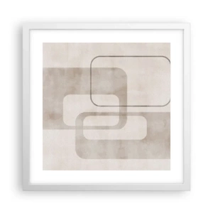 Plakat i hvid ramme - Geometrisk fuga - 40x40 cm