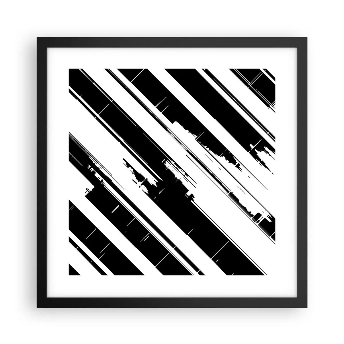 Plakat i sort ramme - Intens og dynamisk komposition - 40x40 cm
