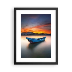 Plakat i sort ramme - En god nat er på vej - 30x40 cm