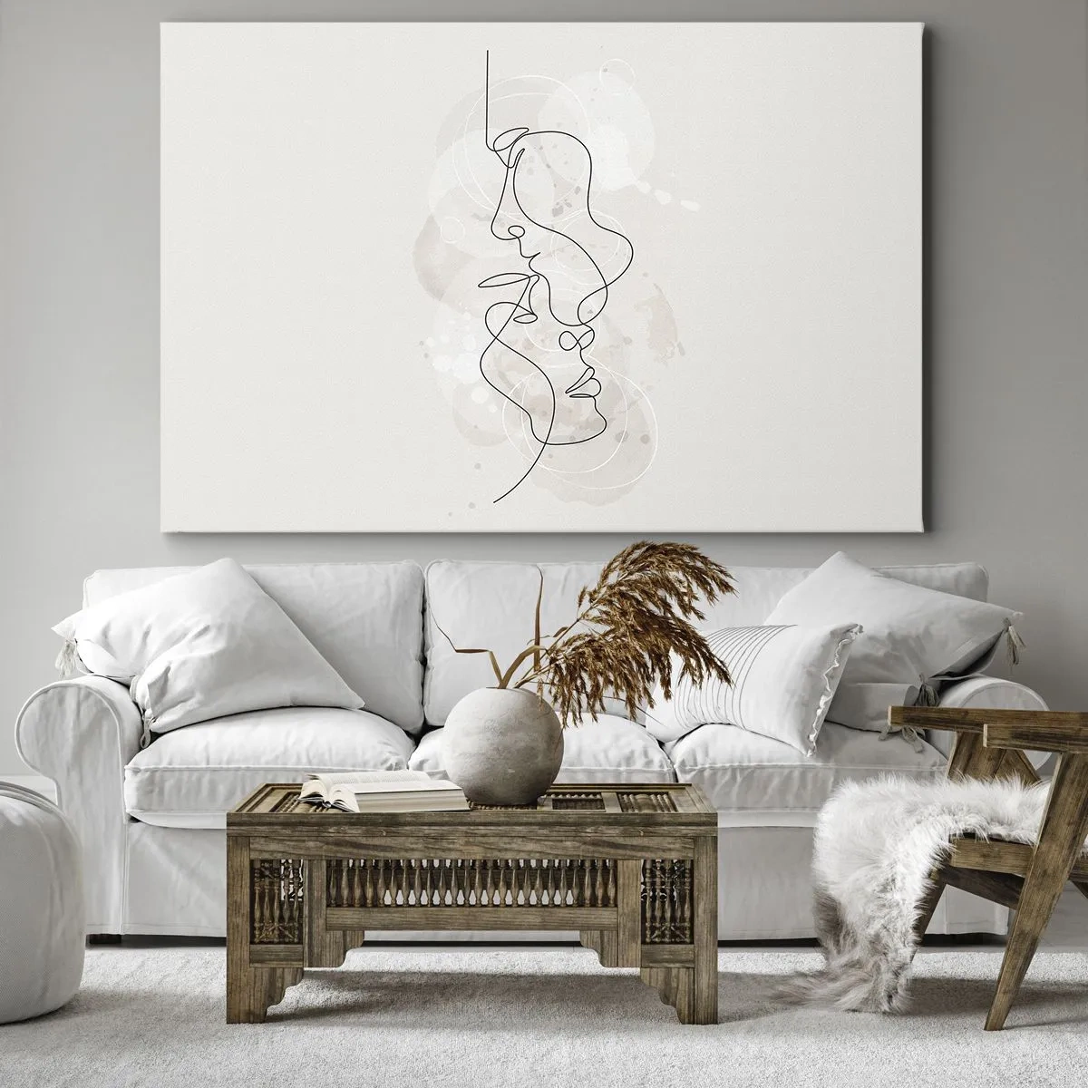 Lærredstryk - Billede på lærred - Omfavnet i en omfavnelse - 100x70 cm