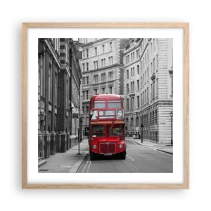 Plakat i ramme af lyst egetræ - Hverdagen behøver ikke at være grå - 50x50 cm