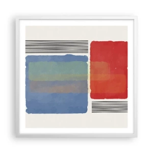 Plakat i hvid ramme - Geometriens ånd og bogstav - 60x60 cm