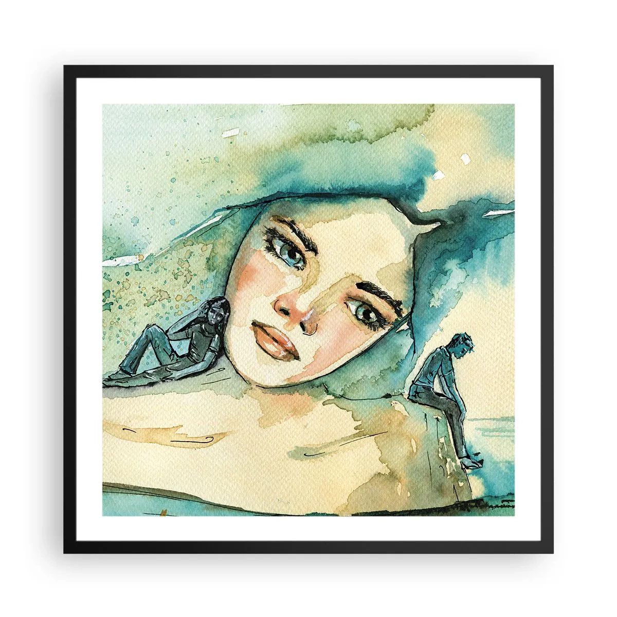 Plakat i sort ramme - Am I blue? - 60x60 cm