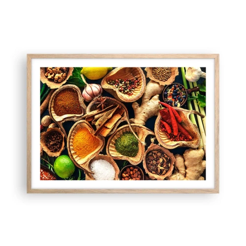 Plakat i ramme af lyst egetræ - Tag, hvad du vil have - 70x50 cm