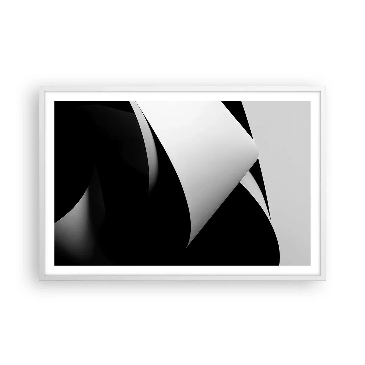 Plakat i hvid ramme - Lysflader fra skyggernes dybder - 91x61 cm