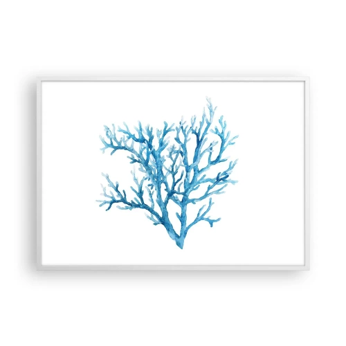 Plakat i hvid ramme - Marint filigran - 100x70 cm