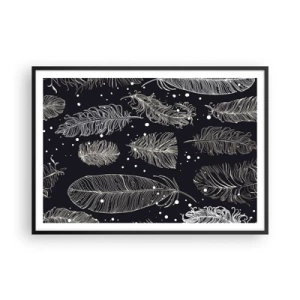 Plakat i sort ramme - Fjerede blonder - 100x70 cm