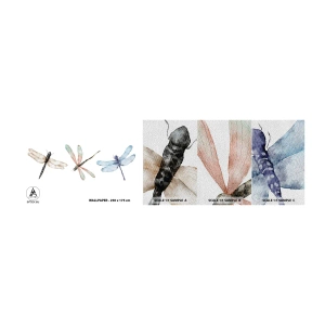 Prøve Fototapet Premium Sand - Vægtløse guldsmede - Insekter, Minimalistisk, Vægtige - 100x30 cm